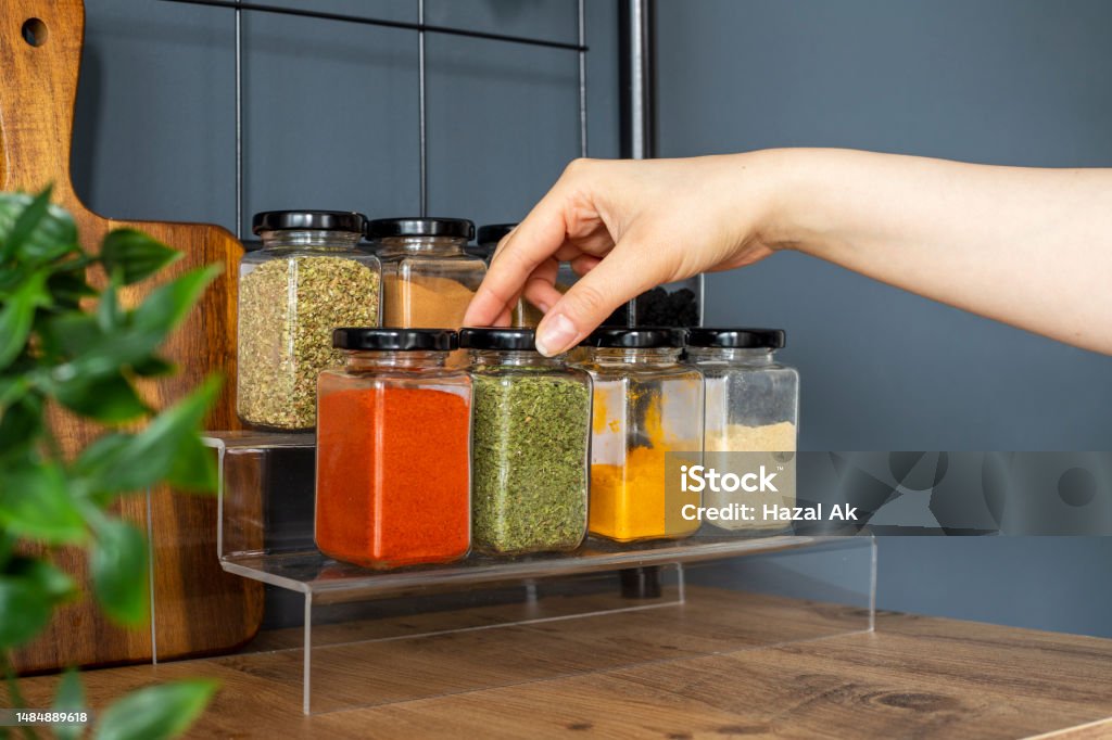 Picture of different spices in jars